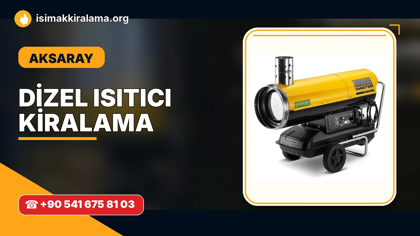 Aksaray dizel ısıtıcı kiralama ve sıcak hava cihazı uygulaması