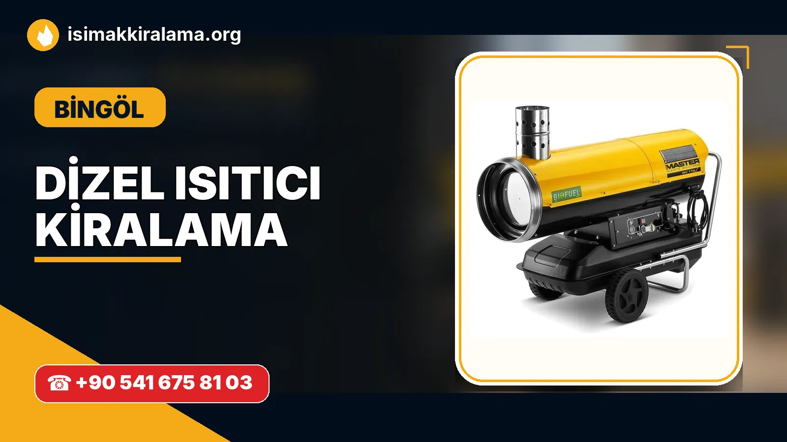 Bingöl dizel ısıtıcı kiralama ve sıcak hava cihazı uygulaması