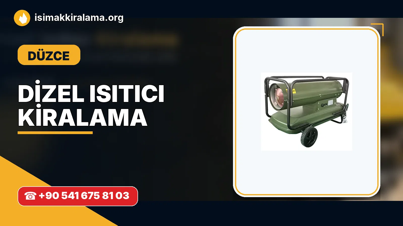 Düzce dizel ısıtıcı kiralama ve sıcak hava cihazı uygulaması