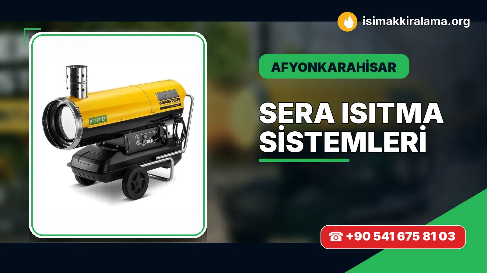 Afyonkarahisar sera ısıtma sistemleri uygulama ve cihaz planlaması