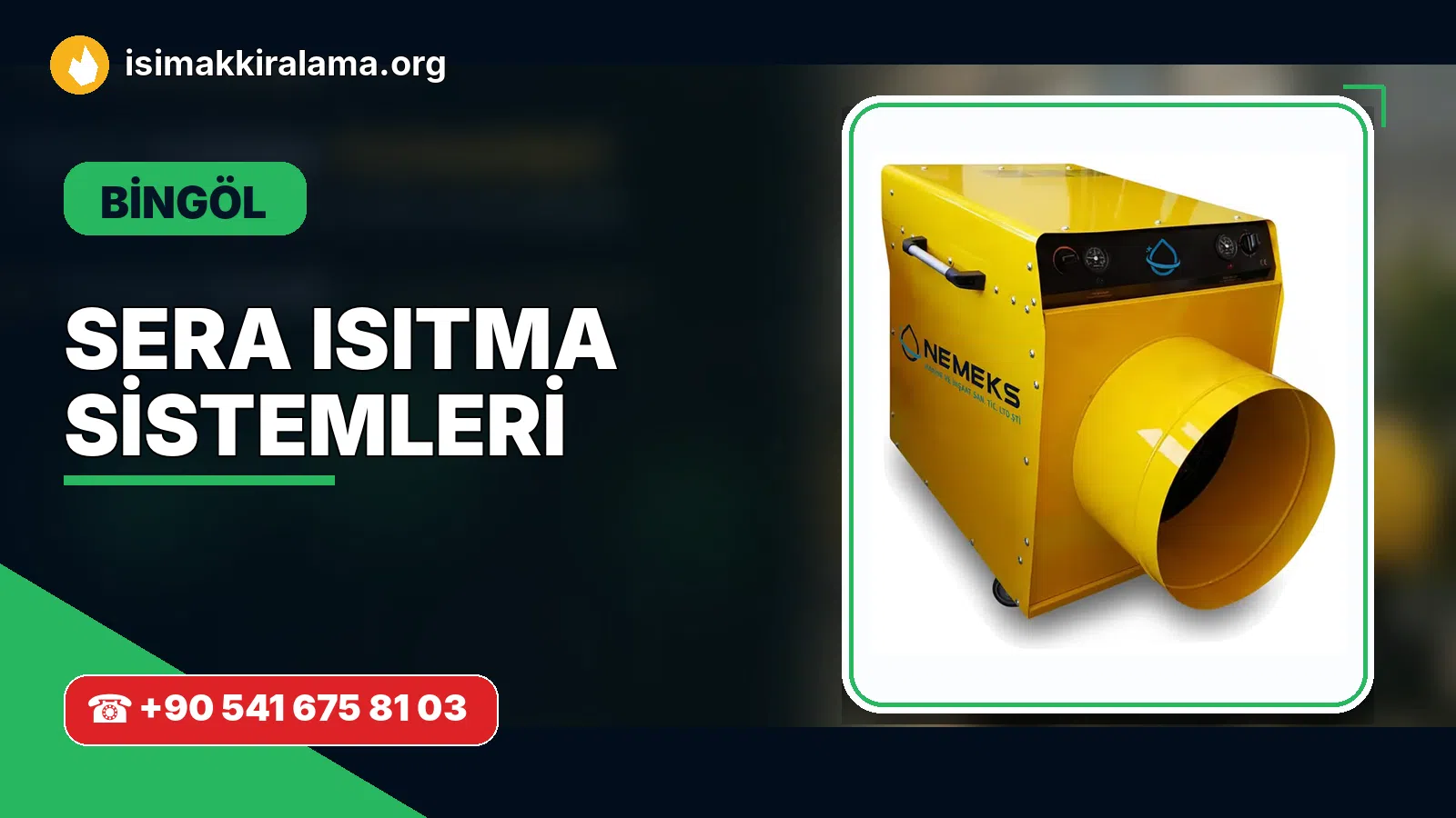 Bingöl sera ısıtma sistemleri uygulama ve cihaz planlaması