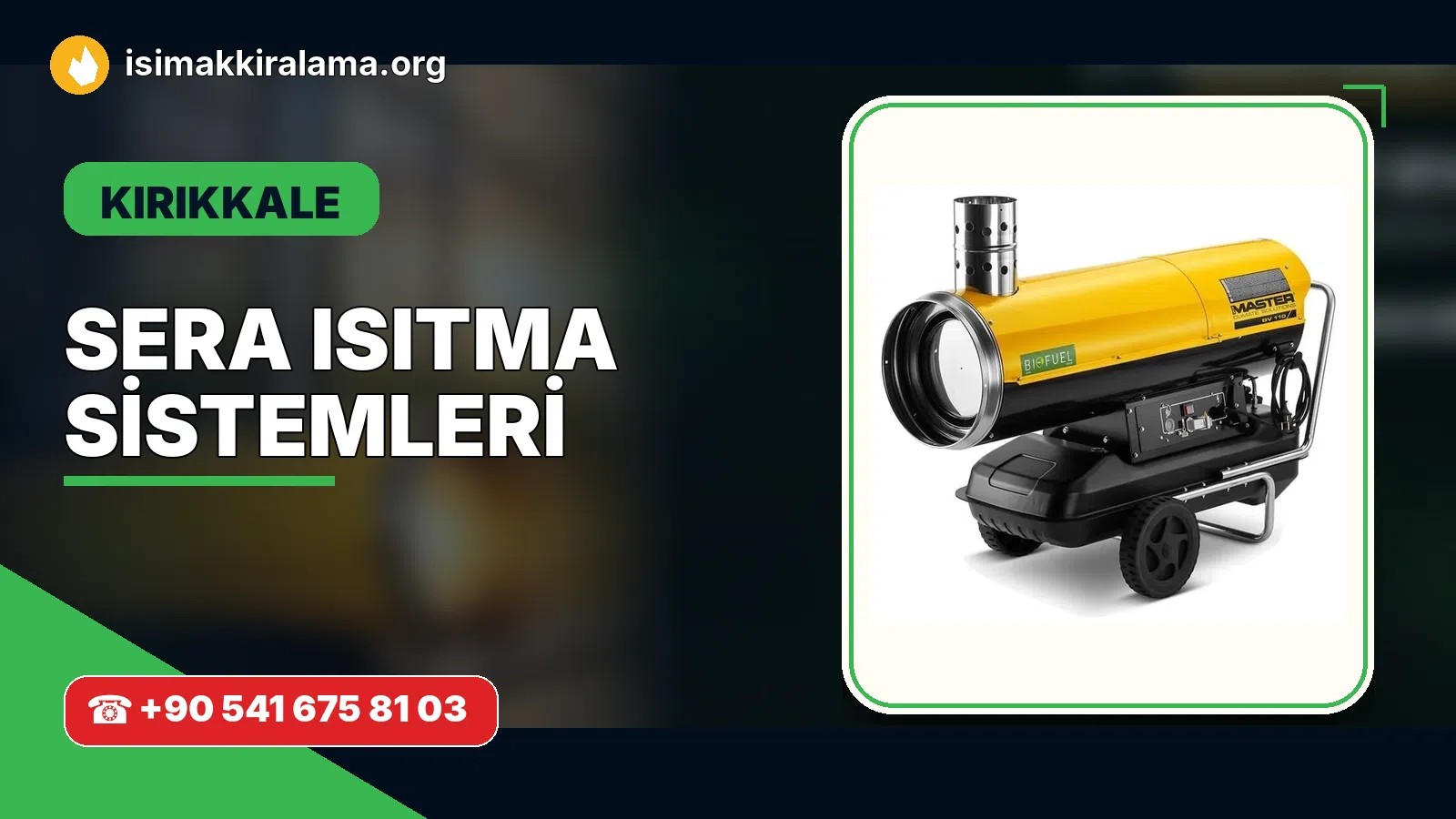 Kırıkkale sera ısıtma sistemleri uygulama ve cihaz planlaması