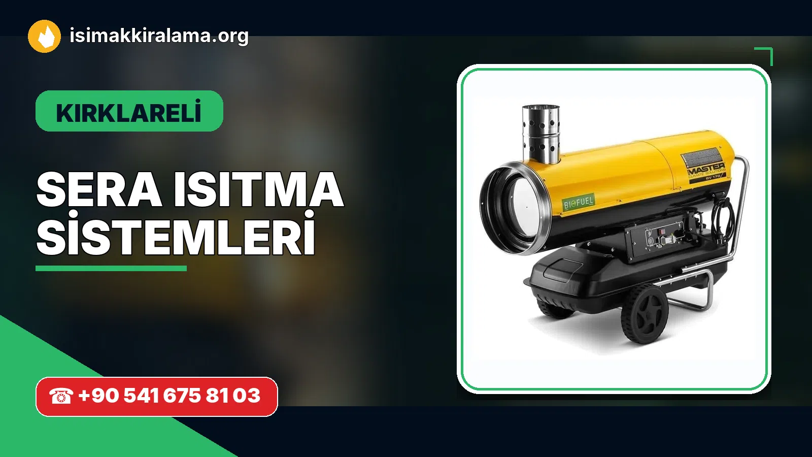 Kırklareli sera ısıtma sistemleri uygulama ve cihaz planlaması