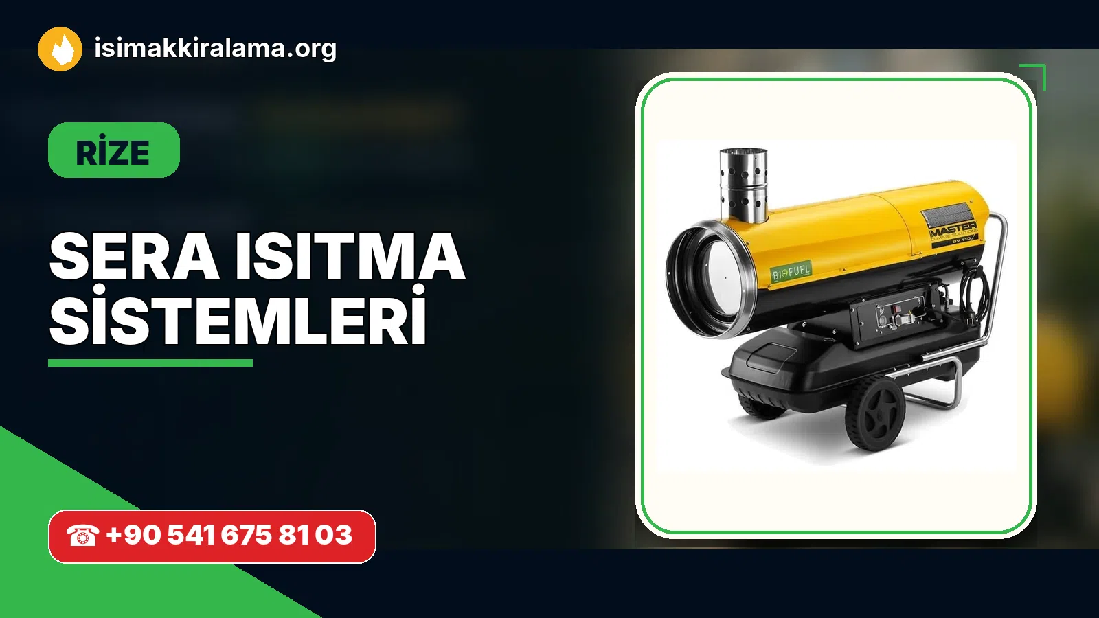 Rize sera ısıtma sistemleri uygulama ve cihaz planlaması